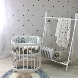 Set complet de lenjerie pentru patut copii/bebe, 7 Piese Mistic